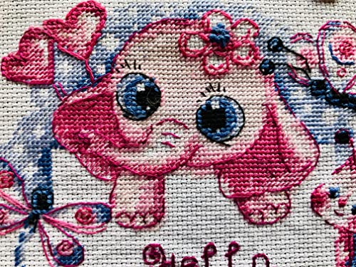 RIOLIS 1934 Hello, Little One! Girl Counted Cross Stitch Kit 6 x 6 in - style: Hello, Little One! (for a girl) 1934