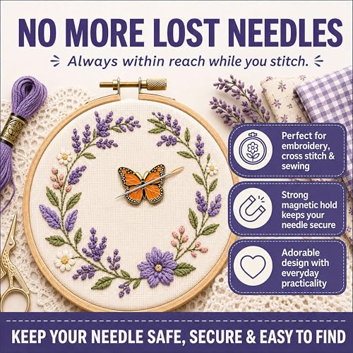 The Quilted Bear Magnetic Needle Minder, Small, Butterfly - color: Butterfly
