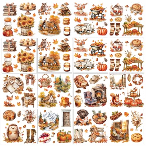 12 Pcs Fall Rub on Transfers for Crafts Furniture 5.9x5.9 Inch - color: Farm Farm