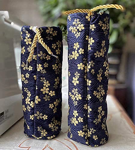 5PCS Cotton Pattern Fabric Bundles Small Flower Pattern Japanese Style Fabric for Crafts Sewing Quilting Patchwork (Gold Pink) (10 * 10 Inch) - color: Gold,pink