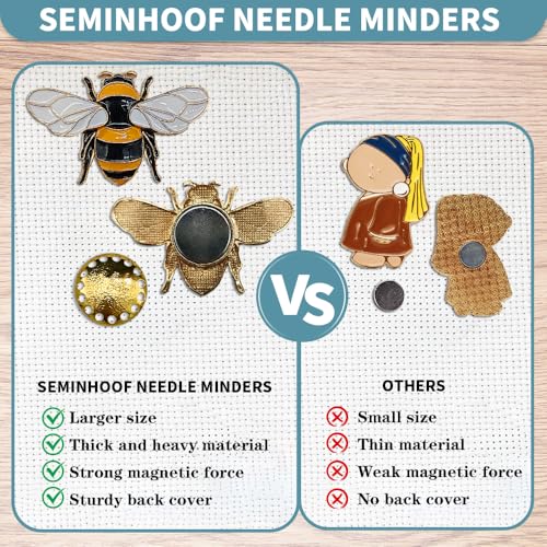 Magnetic Needle Minder Magnet Embroidery Accessories and Supplies Embroidery Needle Holder Cross Stitch Holder Needlework Supplies (Cardinal) (Bee) - size: Bee