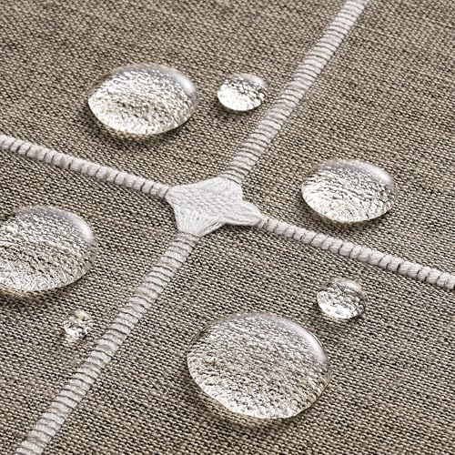 ZeeMart Grid Embroidered Square Hemmed Tablecloths 52x52in, Cocoa Brown - color: Cocoa Brown, size: 52" x 52" (Square)