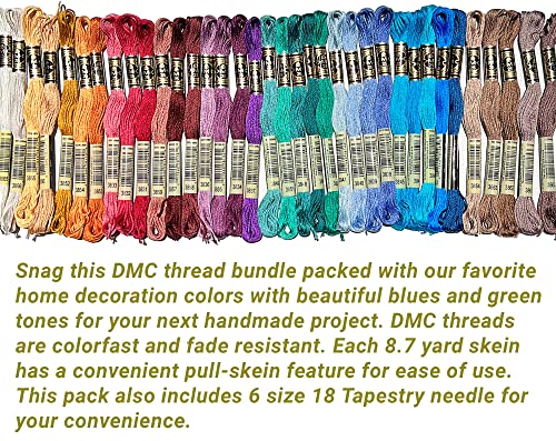 DMC Embroidery Floss Anniversary Pack,36 Colors Bundle with Needles Size 18