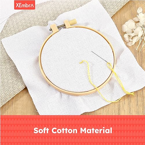 12 PCS Aida Cloth 14 Count, 4 Sizes White Cross Stitch Fabric for Craft Embroidery, Classic Reserve Aida Cloth for Embroidery Beginner, Needlework, Cross Stitch (5.9 to 11.8inch)