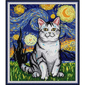 Svarog Stamped Cross Stitch Kits Beginners Full Range of Embroidery Patterns Starter Kits for Adult or Kids DIY Cross Stitches Needlepoint Kits 14CT-Stellaluna and The cat 12.2x13.78 inch - color: Stellaluna and the cat 12.2x13.78 inch