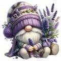 Gnome Stamped Cross Stitch Kits Flower Gnome Cross Stitch Patterns,Dimensions Cross Stitch Kits Embroidery Kit Arts and Crafts for Beginners 13.7x13.7 inch - color: D031