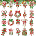 Tondiamo 20 Pcs Christmas Candy Diamond Painting Keychain Kits 5D DIY Diamond Art Pendants Double Sided Hanging Key Chains for Christmas Party Decoration DIY - style: Candy