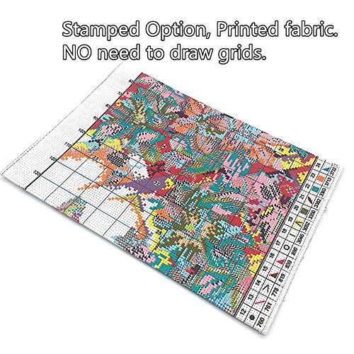 Awesocrafts Cross Stitch Kits Two Christmas Kittens 11CT Stamped Patterns Easy Cross Stitching Embroidery Needlework Kit Supplies (Kittens) - color: Kittens