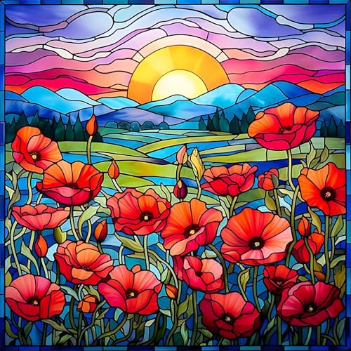 Flowers Stamped Cross Stitch Kits for Adults Beginner, Landscape Counted Cross Stitch Kits Printed Stitching Cute Patterns Dimensions Needlepoint Art Crafts Embroidery Kits for Adults - color: Cross Stitch-1222-4