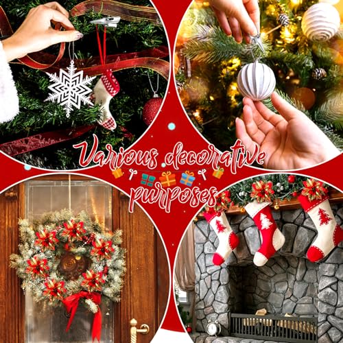 Zeyune 100 Pcs Metal Clips Christmas Ornament 1.18 Inch Alligator Clamps