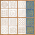 BENECREAT 12Pcs Plastic Sashiko Stencil, 5x5inch Dense Grid Pattern Embroidery Tool Drawing Line Template for Hand Quilting and Embroidery, 0.3mm Thick - style: Dense Grid Patterns