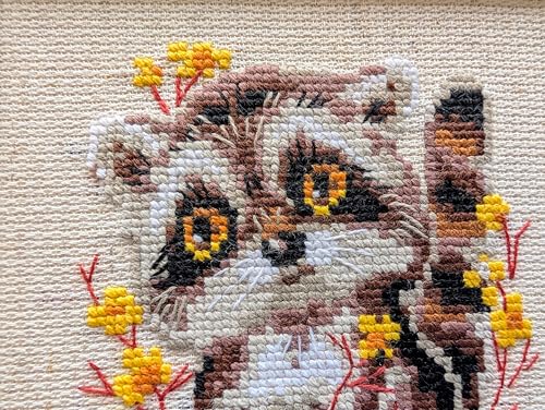RIOLIS - Little Raccoon 1754, Cross Stitch Kits 5,12" x5,12, Cross Stitch Kits for Beginners & Advanced, Crossstitching Kits Adult, Counted Stitching Kits, Embroidery Kit - style: Little Raccoon 1754
