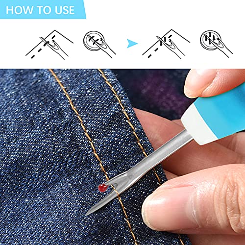 Lhedon Seam Ripper 3 PCS Ergonomic Grip Sewing Thread Remover Tool - color: Blue/Green