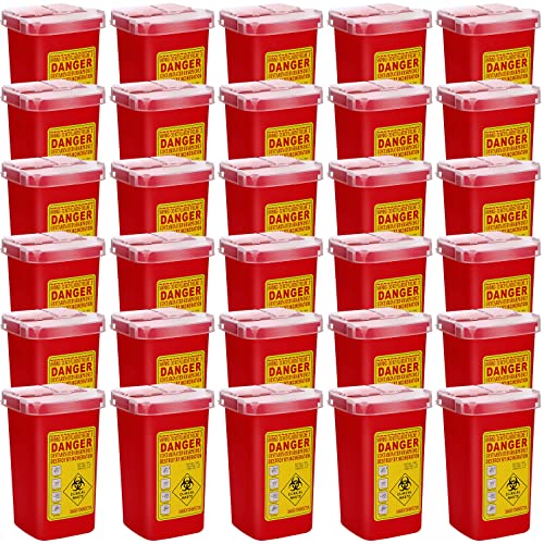 Chumia 30 Pcs Pcs Sharps Container 1 Quart, Small Needle Container Disposal