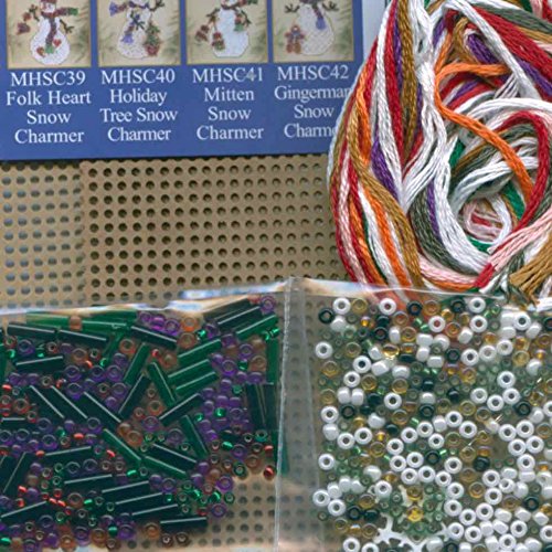 Teddy Snow Charmer Beaded Counted Cross Stitch Christmas Ornament Snowman Kit Mill Hill 2003 Snow Charmers MHSC37