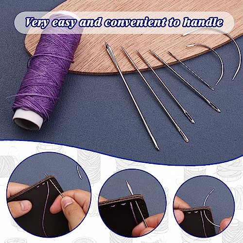 Waxed Thread, Upholstery Needle and Thread 32 Yards Purple - color: Purple, size: 32Yard