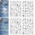 Patemby 100Pcs Embroidery Pattern Water Soluble Embroidery Stabilizers, Stick and Stitch Embroidery Paper Wash Away with Pre-Printed Pattern Design Stencils Transfer for Hand Sewing Lover Beginner - color: Flower, Pack of 2