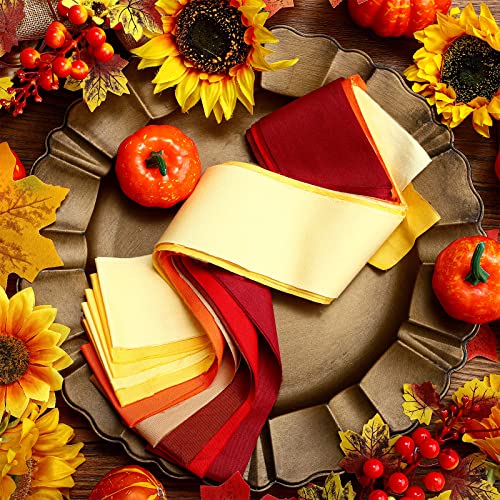 Hosuly 40 Pcs Fall Fabrics Orange Yellow Red Jelly Quilting Strips Roll - color: Fall Harvest