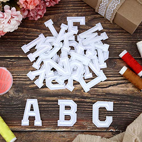 Boao 104 Pcs Iron on Letters Patches for Fabric,White - color: White