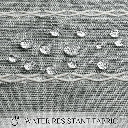 Softalker Outdoor Linen Round Tablecloth with Tassel, 55 x 55 Inch - color: Grey Lines, size: 55" (Round)