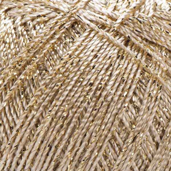 YarnArt Bright Metallic Glitter Yarn – 80% Polyamide 20% Metallic Polyester, 90g 340m, Soft Sparkle Fiber for Crochet, Lace, Summer Tops & Accessories – 4 mm Needle & Hook (236, Metallic Gold) - color: 236, Metallic Gold