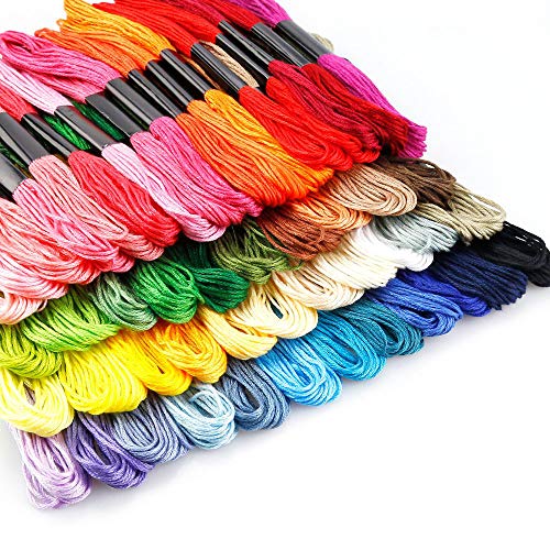 100pcs Random Color Embroidery DIY Silk Line Branch Threads Similar Dmc Thread Floss Skein Cross Stitch Thread