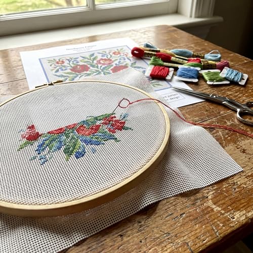 Chicplaid 8 Pcs 18 Mesh Needlepoint Canvas 14" x 20'' White Blank - size: 14" X 20", style: 18 Mesh