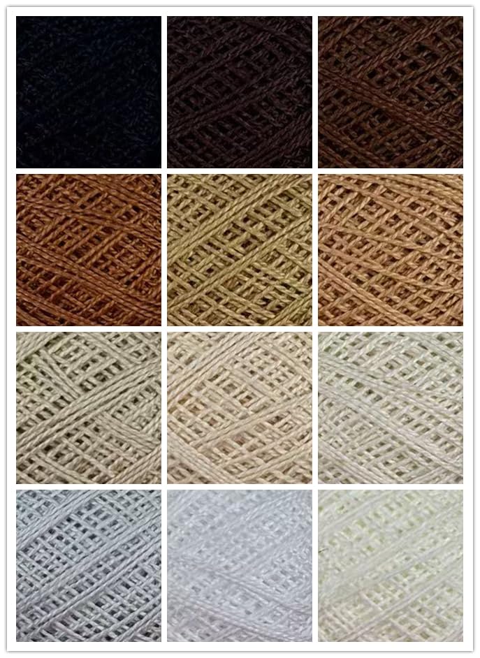 KCS Mercerized Pearl Cotton Thread Size 8 Crochet Needlework Embroidery Threads Ball (12, 12balls04) - color: 12balls04
