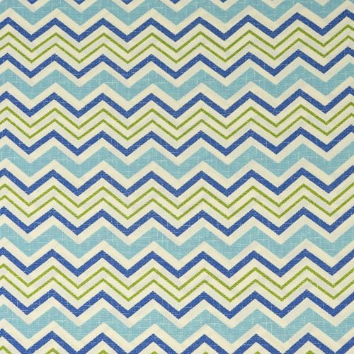 Stitch & Sparkle 100% Cotton Duck Cloth Print 45" Wide, DIY Project, Craft & Quilt Fabric for Sewing, Upholstery Home Décor, Cut by the Yard, Chevron Azure - color: Chevron Azure, size: Cut by the yard