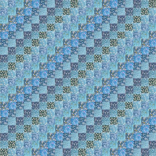 50pcs 10 x 10 inches Cotton Fabric Bundle-Blue - color: Blue, size: 10” x 10”