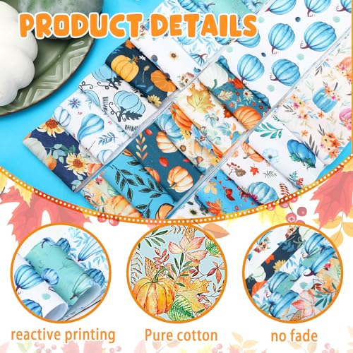 Hosuly 40 Pcs Fall Fabric Autumn Pastel Pumpkin Jelly Quilting Strips Roll - color: Fall Pumpkin