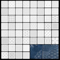 56 Piece Sashiko Stencil Kit 5.1 x 5.1 Inch PET Templates