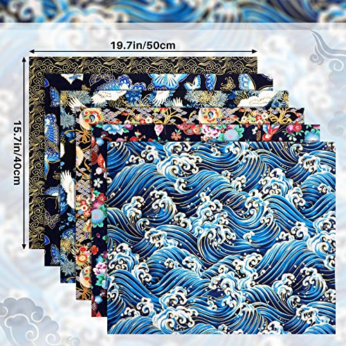 Japanese Style Fabric Squares Fat Quarters Cotton Bundle,Fresh Style - color: Fresh Style