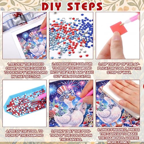 Trandraft 13 Pcs Goose Holiday Small Diamond Art Kits for Adults Craft - style: Goose