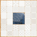 32Pcs Plastic Sashiko Stencil Kit Geometric Sashiko Pattern
