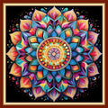 Dooxvey Cross Stitch Kits for Adults Beginners - Full Range of Stamped Kits, 11CT Cross Stitch Patterns - Colorful Mandala, 18x18 inch - color: Manual Arts 06