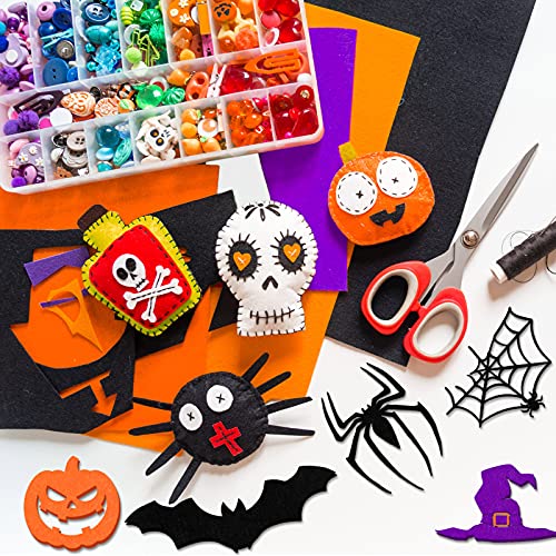 Tegeme 24 Pcs Halloween Felt Fabric Sheets Orange for Crafts Sewing DIY