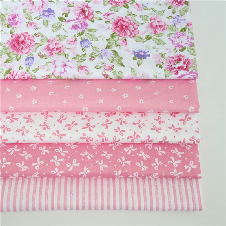 Cotton Fabric DIY Making Supplies Quilting Patchwork Fabric Fat Quarter Bundles DIY for Quilting Cotton Patchwork Cushions (Peony, 20" x 20") - color: 7pcs Peony, size: 20" x 20"
