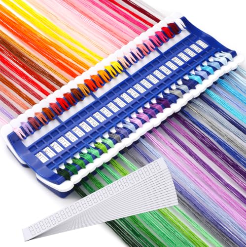 50 Position Embroidery Floss Organizer Thread Organizers with 15P Card - color: Blue