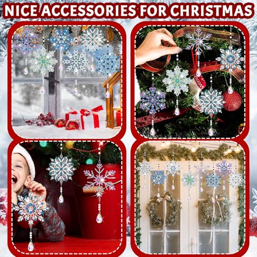 Uiifan 8 Pcs Diamond Art Christmas Ornaments, Snowflake Diamond Art Kits