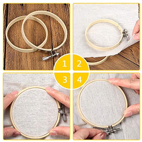 Pllieay 12 Pieces 3 Inch Embroidery Hoops Bamboo Circle - style: 3 Inch