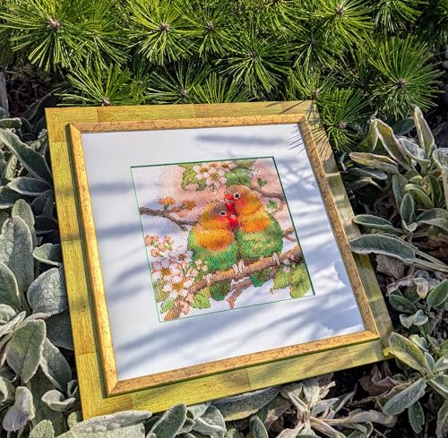 RIOLIS 1780 Lovebirds Counted Cross Stitch Kit 7.75 x 7.75 in - style: Lovebirds 1780