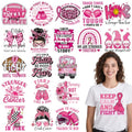Breast Cancer Awareness Iron on Transfers - 20Pcs Falueqg Dtf Transfers Ready to Press, Football Games Pink Ribbon Breast Cancer Awareness Month Iron on Decals Patches Stickers for DIY Cheer Tshirts - color: breast cancer football 604
