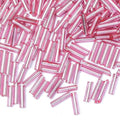 2000pcs Glass Bugle Beads, Tube Beads Bulk, Mini Long Tiny Small Waist Loose Spacer Embroidery Beaded for Bracelets Jewelry Making Sewing, Crafts, 2×6mm, Pink - color: Pink