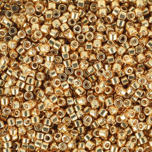 Miyuki Delica Seed Beads - color: DB0410 - Galvanized Yellow Gold Dyed