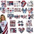 Dazoratix 4th of July Iron on Transfers - 20 Sheets Patriotic USA Flag Bow DTF Ready to Press 250th Anniversary Independence Day America Heat Patches Sticker Vinyl Decal for T Shirts Clothes DIY Craft - style: 4th of July