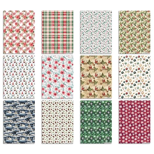 Winter Christmas Clay Transfer Paper - 12 Pcs Polymer Clay Transfer Sheets for Holiday Jewelry Making & DIY Clay Crafts - color: TPUS-2072
