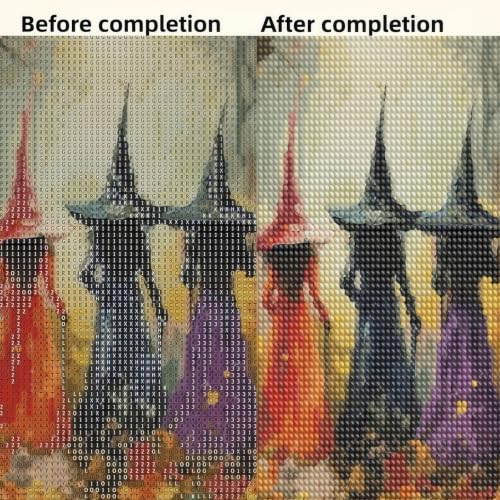 5D Diamond Painting Kits for Adults, Halloween Witch Diamond Art Kits - color: JK432-1