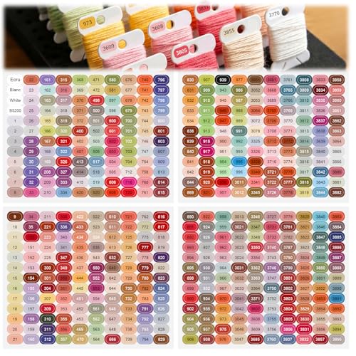 500pcs Floss Number Stickers, Upgraded High-Adhesion Color-Coded Labels, Large Bold Font Thread Organizer for Embroidery Bobbins & Mini Floss Drops, Perfect for Cross Stitch