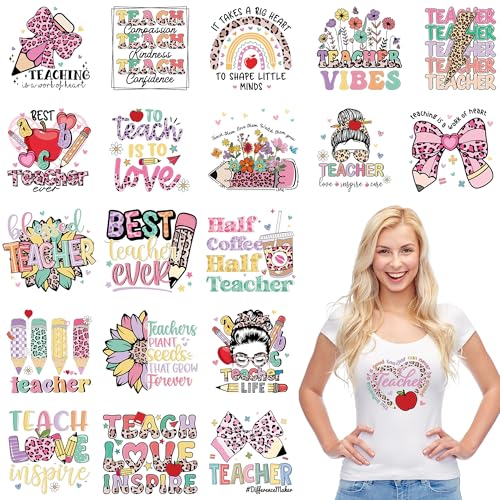 Teacher DTF Transfers Ready to Press, Iron on Decals for T-Shirts - color: Teacher347